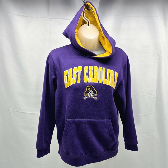 STARTER Other - Starter Athletics ECU Pirates Arch Logo Pullover Hoodie Youth M 12-14 Purple